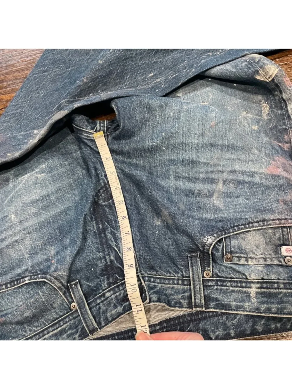 AG-ED Owens Athletic Jean Mens 32x33 Paint Splatter Festival Grunge Distressed